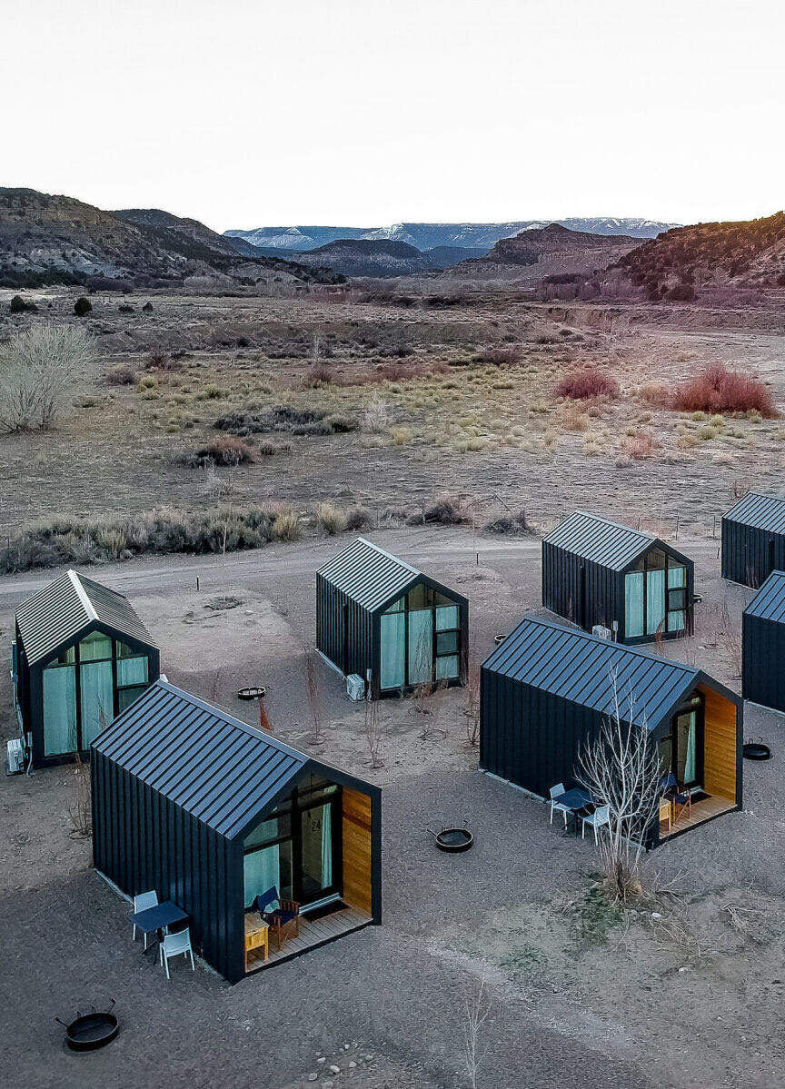 Adventurous Wedding Venues: Tiny homes set up at Yonder Escalante.