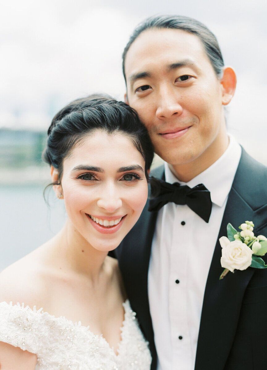 See more black tuxedo groom attire from Bianca and Justin's classic wedding