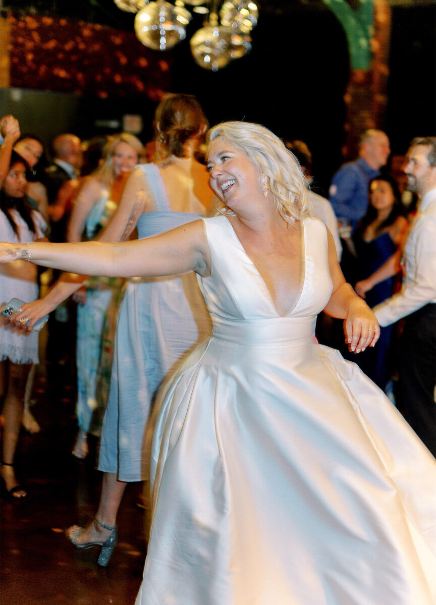 The bride and her guests danced the night away at her enchanted waterfront wedding.