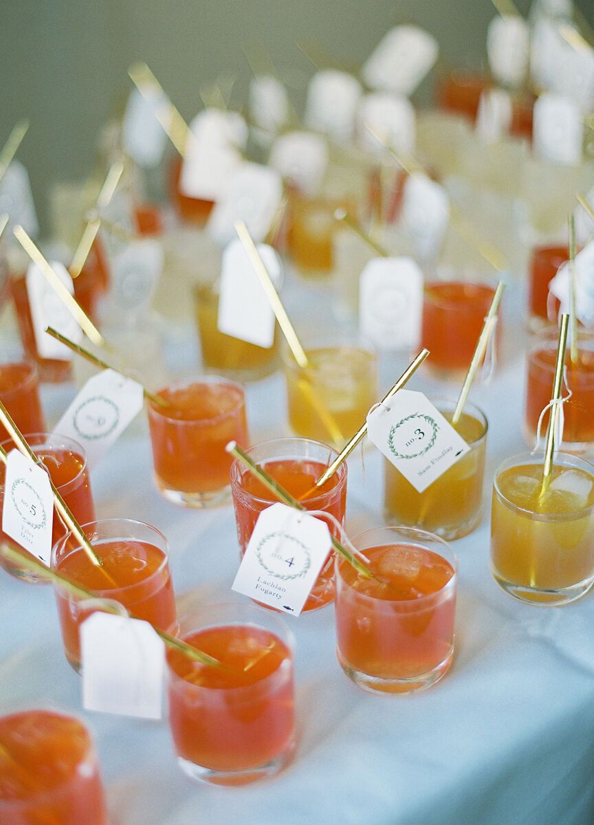 Escort card displays: See more from Christina and Gordon's rustic wedding