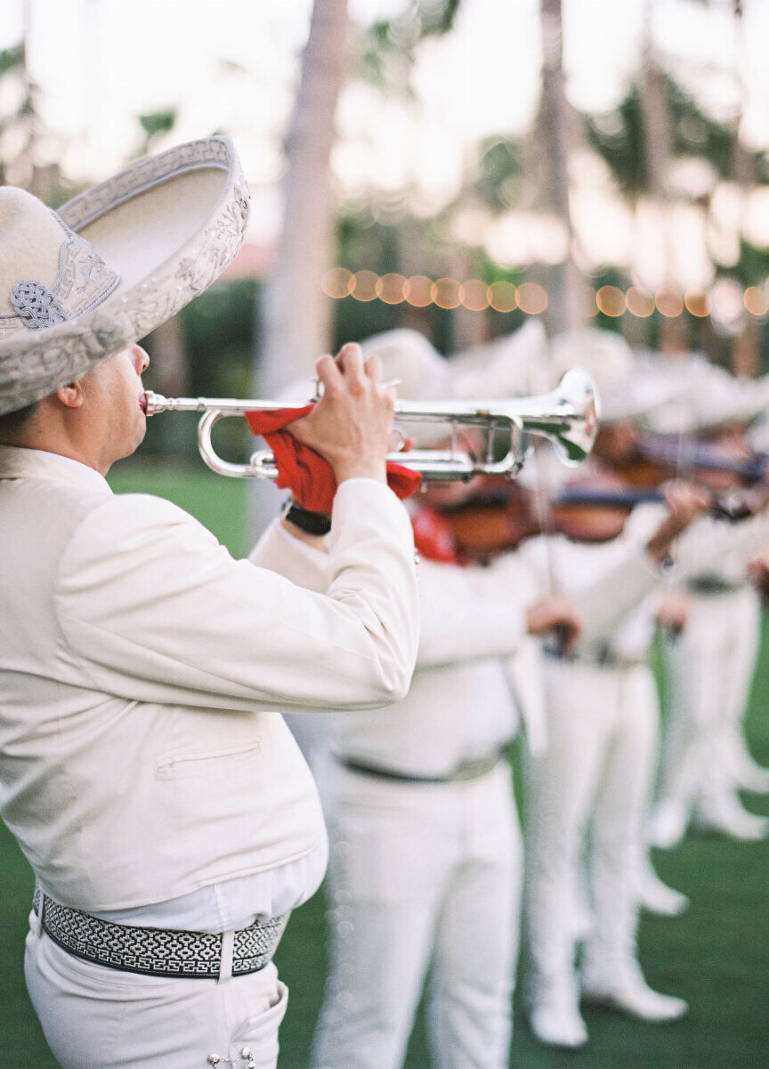 Latinx Heritage: A mariachi band performing at a wedding in Mexico.