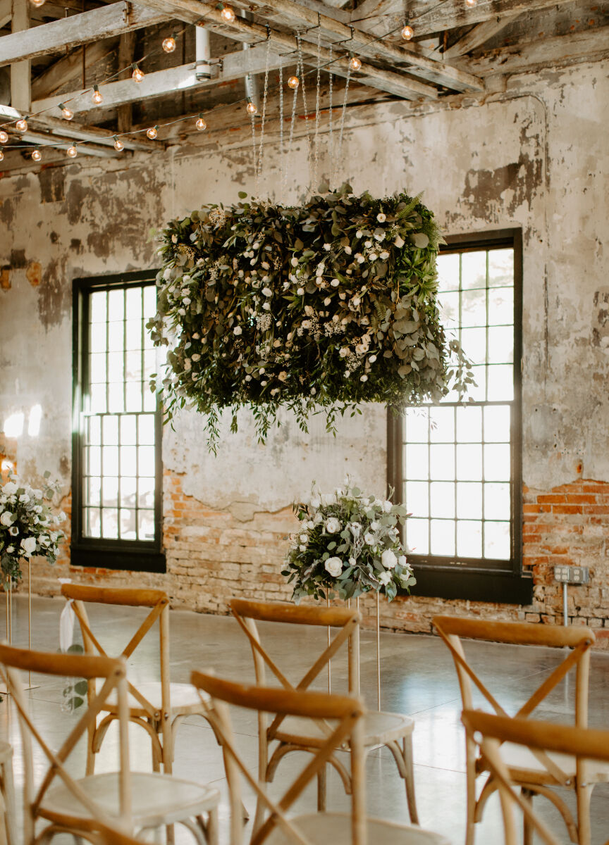 Best Places for a Minimalist Wedding: Ceremony setup at Mt. Washington Mill Dye House.