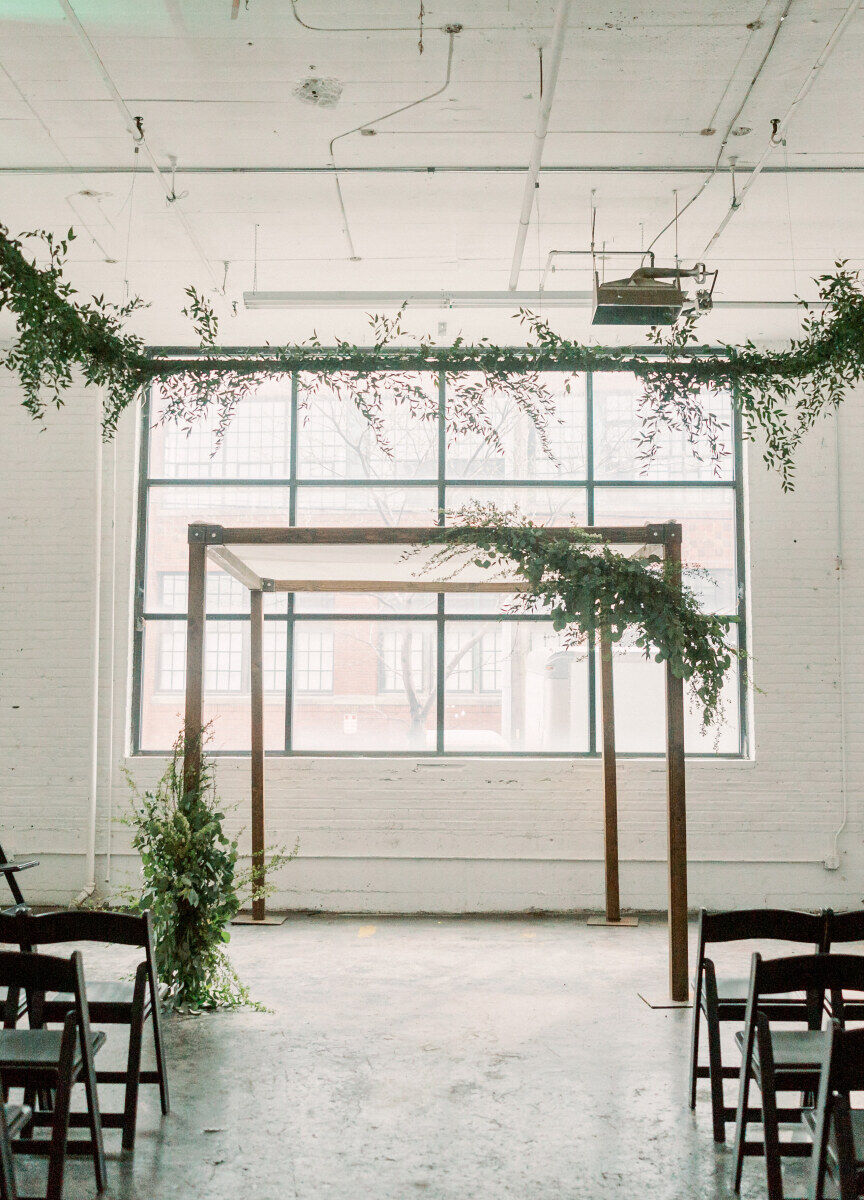 Best Places for a Minimalist Wedding: An airy ceremony setup at Red Space.