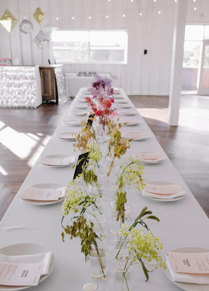 Best Places for a Minimalist Wedding: A reception table at 14TENN.