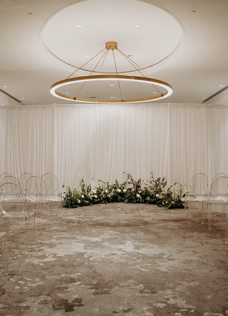 Best Places for a Minimalist Wedding: A ceremony setup at C. Baldwin