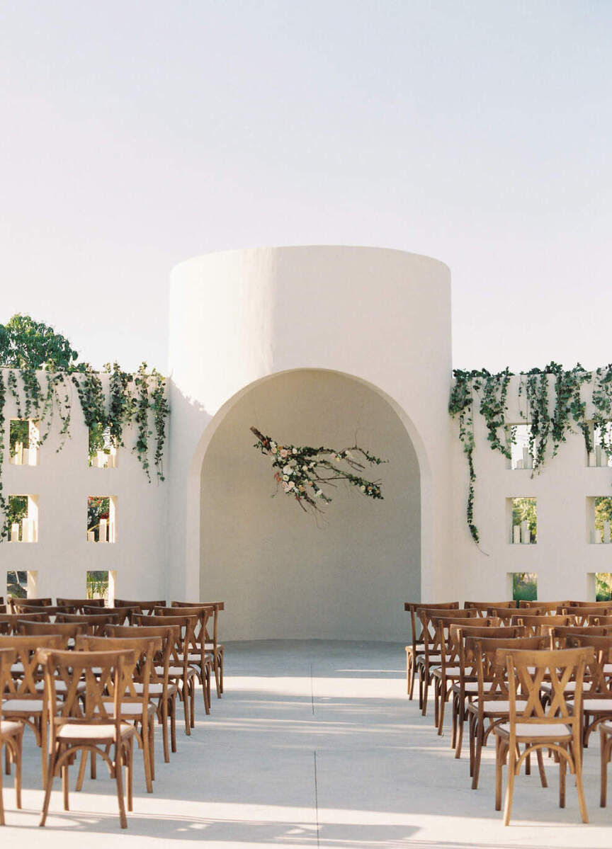 Best Places for a Minimalist Wedding: A wedding ceremony setup at Baja Luna.