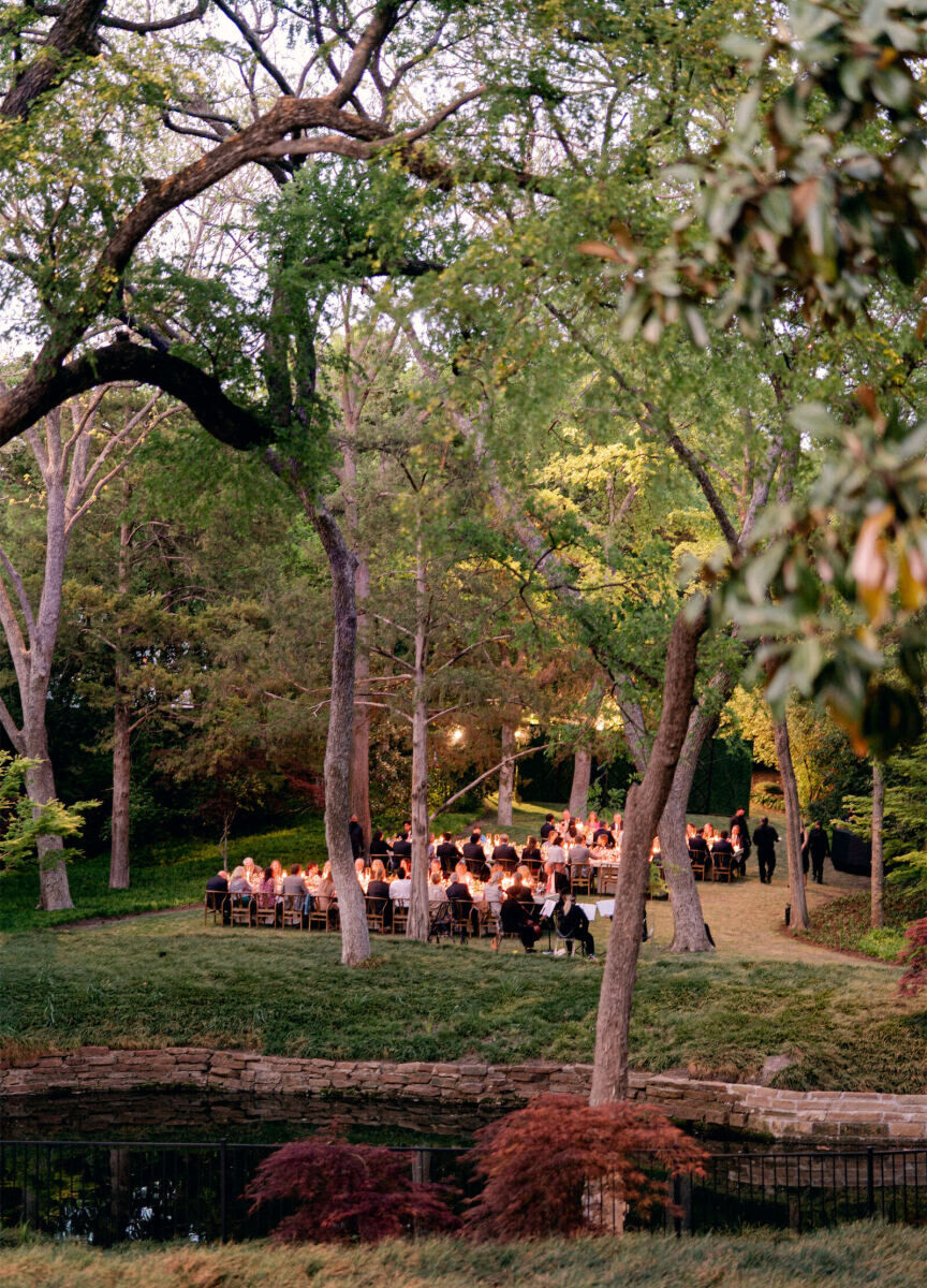 A backyard dinner reception in Dallas, Texas.