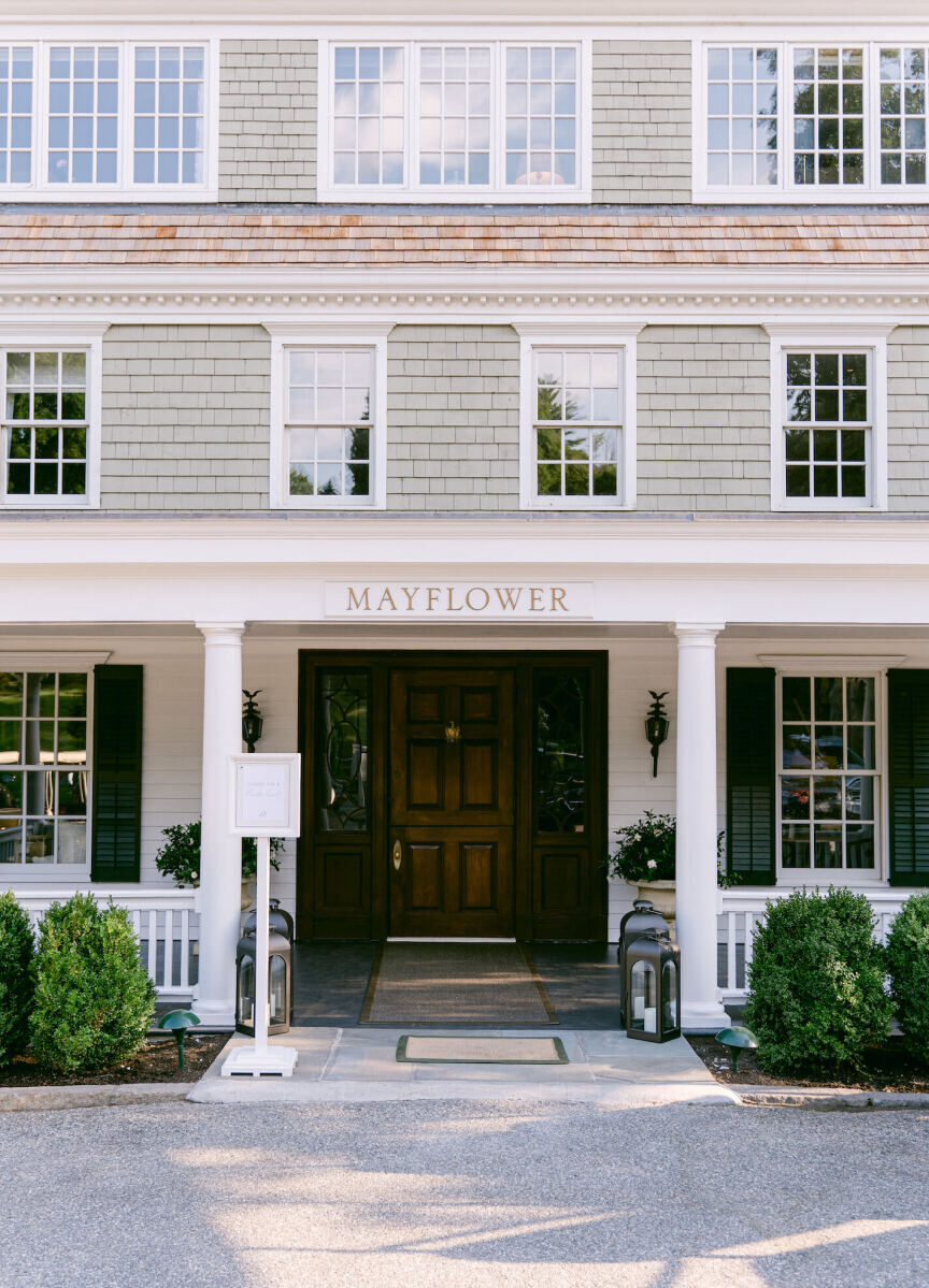 Wedding details: Front entrance of the Mayflower Inn and Spa in Washington, Connecticut