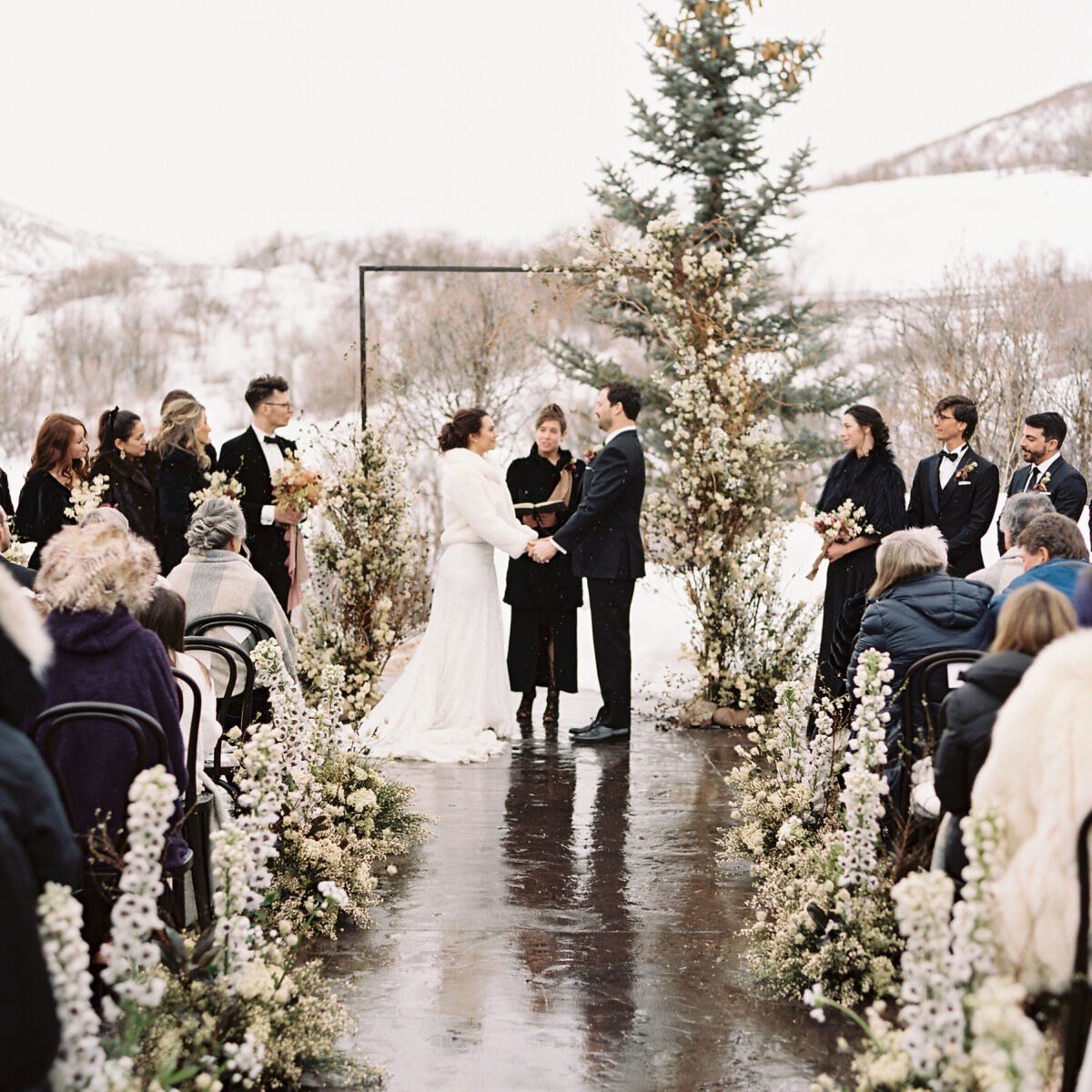 Wedding vendor: Teissia and Todd's snowy winter wedding ceremony