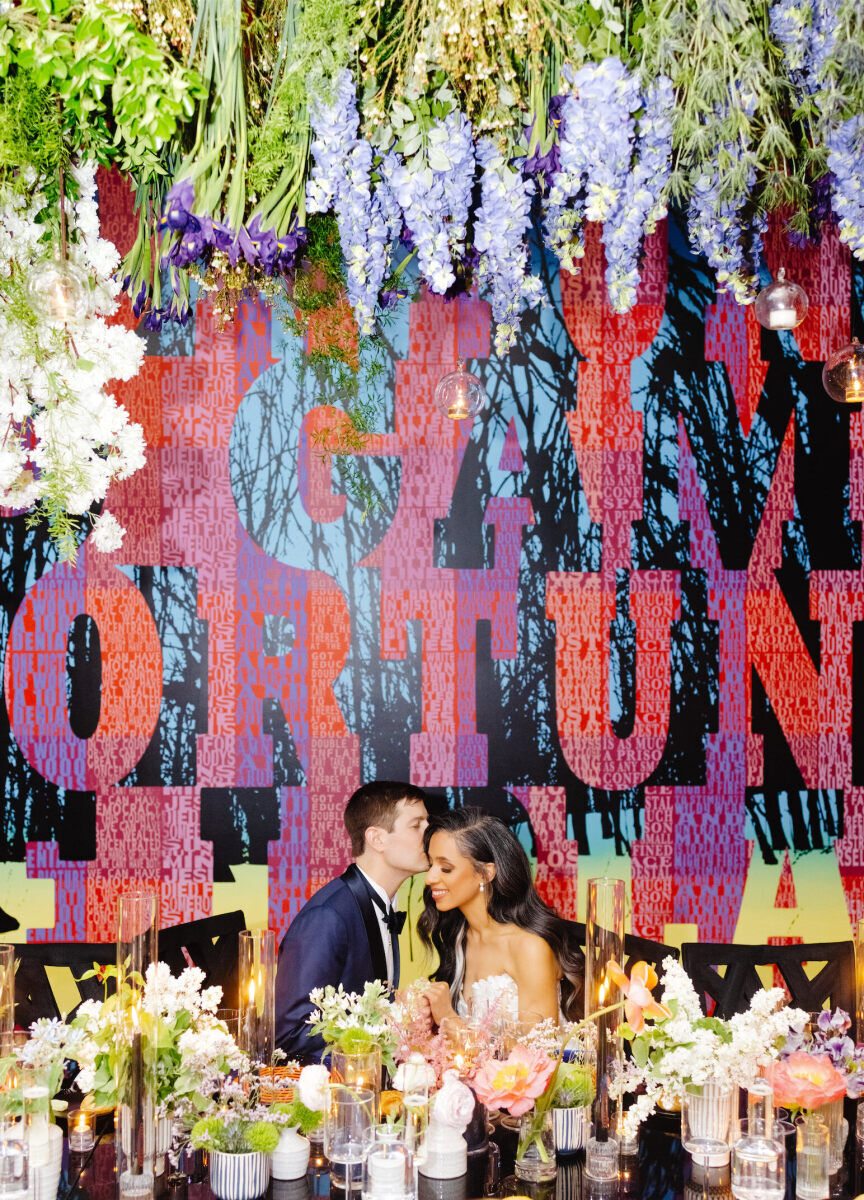 Best Wedding Venues for Creative Couples: A bride and groom smiling at their reception at MASS MoCA.