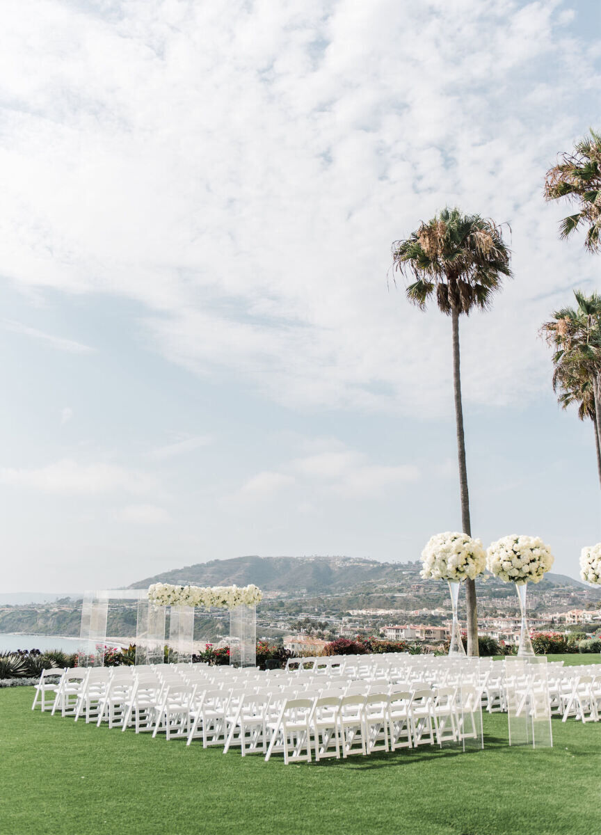 Wedding Venues in California: An outdoor lawn ceremony overlooking the ocean in Dana Point, California.