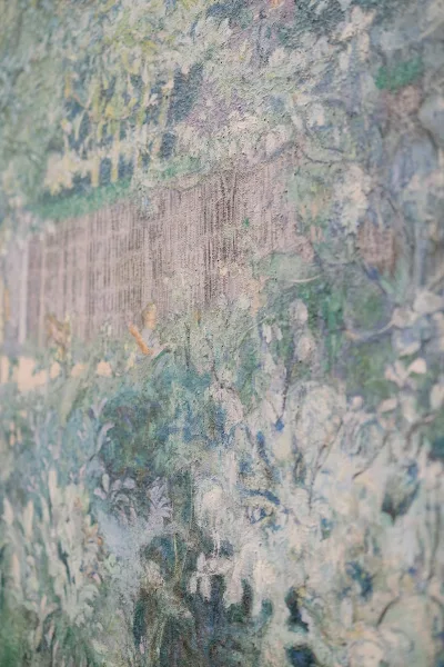 Wedding invitation suite with watercolor wedding invitation featuring a custom map, set on textured paper for a fine art look