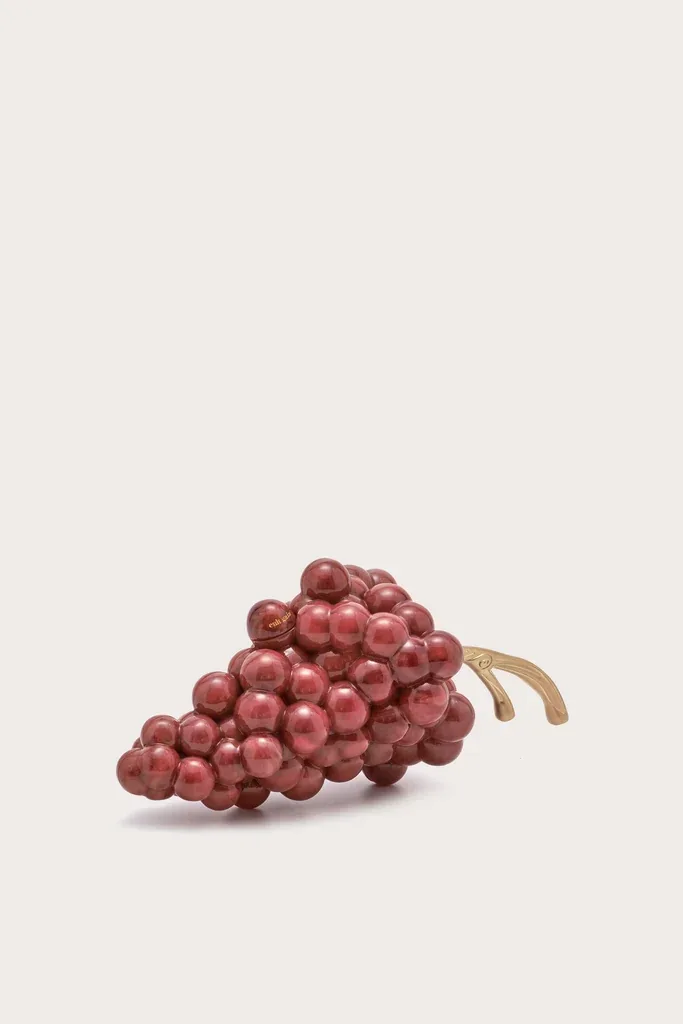 Cult Gaia sculptural grape clutch in crimson