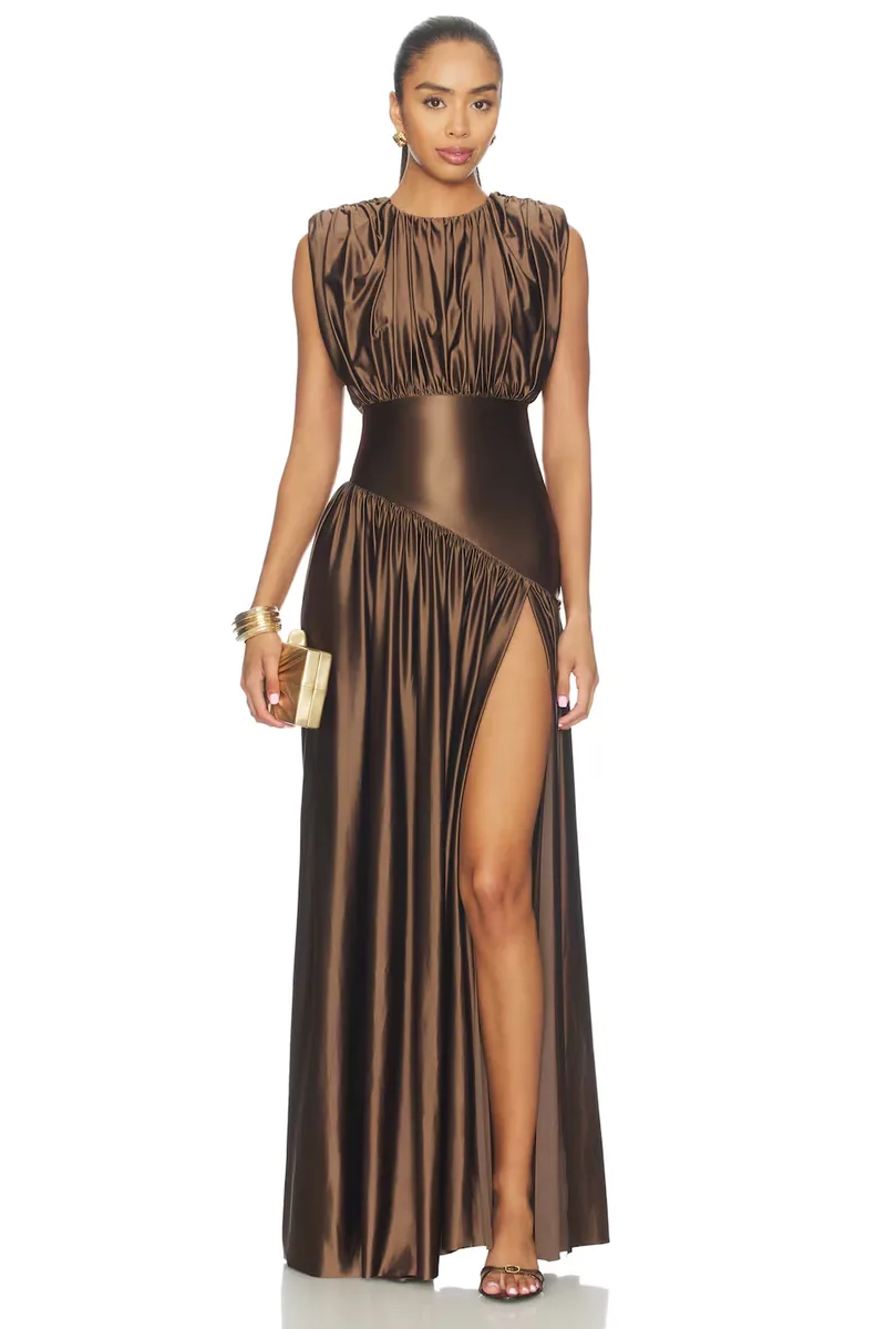 Delfi Avalon dress in chocolate brown