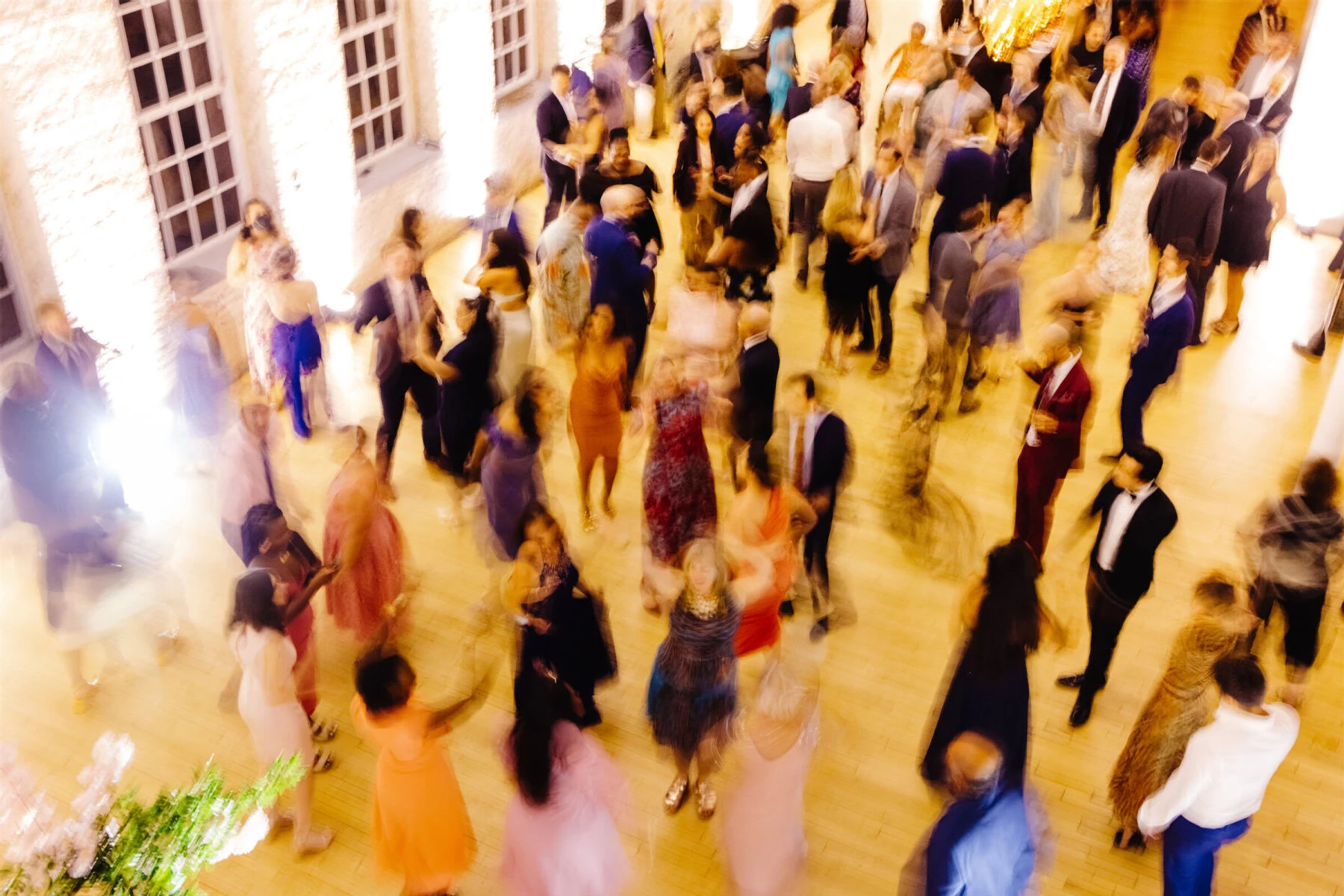 All of the guests at the art museum wedding danced as a DJ spun music.