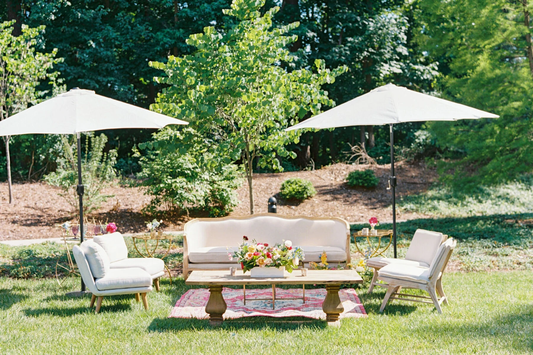 The hotel's various lawns were utilized over the course of the weekend for this destination Indian wedding, where the mehndi took place outside.