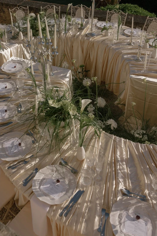 A French Château Wedding Draped, Pooled and Sculpted in Ivory