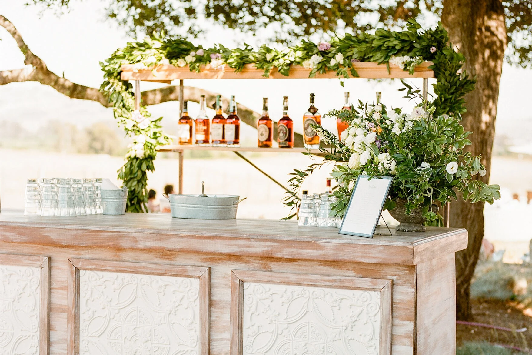 Outdoor wedding bar