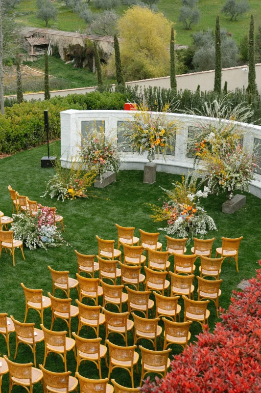  A Sunset-Colored Wedding Above Florence That Bloomed from Aisle to Veil