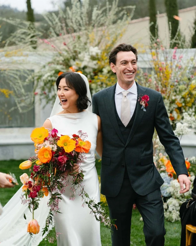  A Sunset-Colored Wedding Above Florence That Bloomed from Aisle to Veil