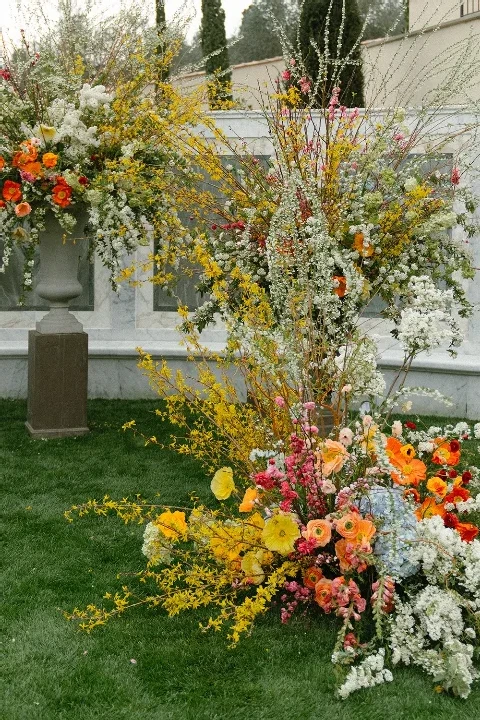  A Sunset-Colored Wedding Above Florence That Bloomed from Aisle to Veil