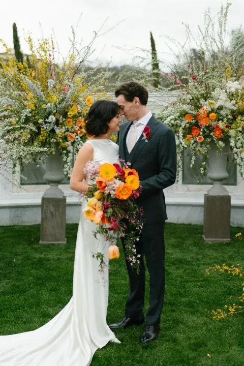 A Sunset-Colored Wedding Above Florence That Bloomed from Aisle to Veil