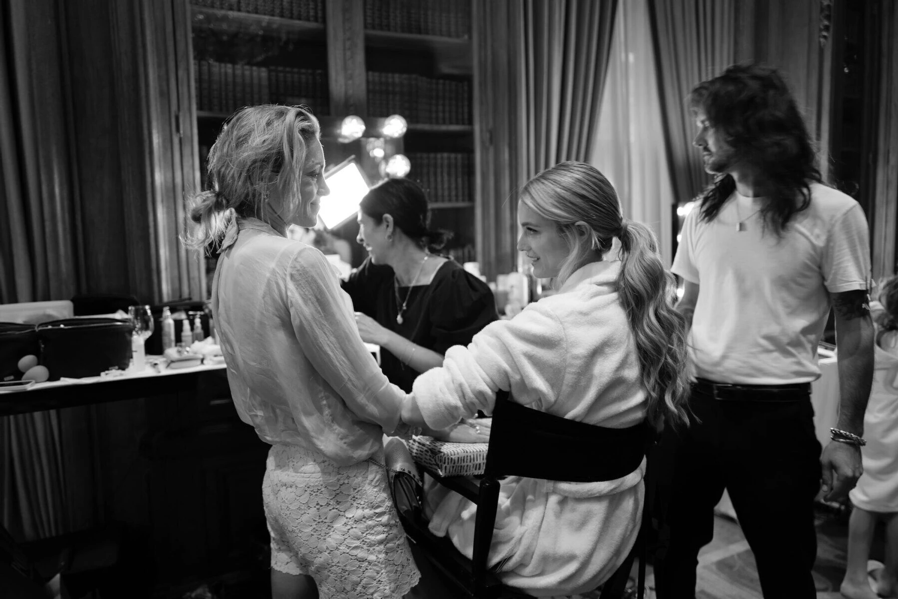 Kate Bock Kevin Love Wedding: Model Kate Bock getting her makeup done on her wedding day at The St. Regis in New York City.