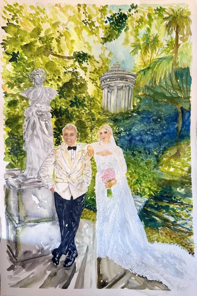 Live Wedding Painter Italy Maria Paola