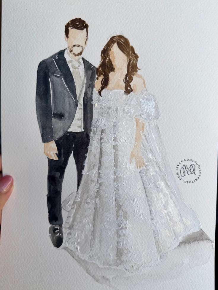 Live Wedding Painter Italy Maria Paola