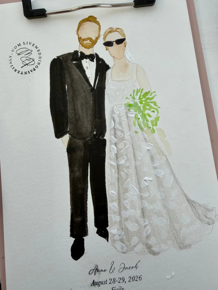 Live Wedding Painter Italy Maria Paola