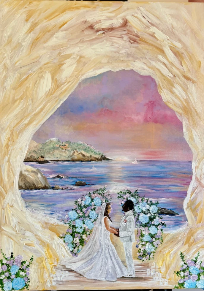 Live Wedding Painter Italy Maria Paola