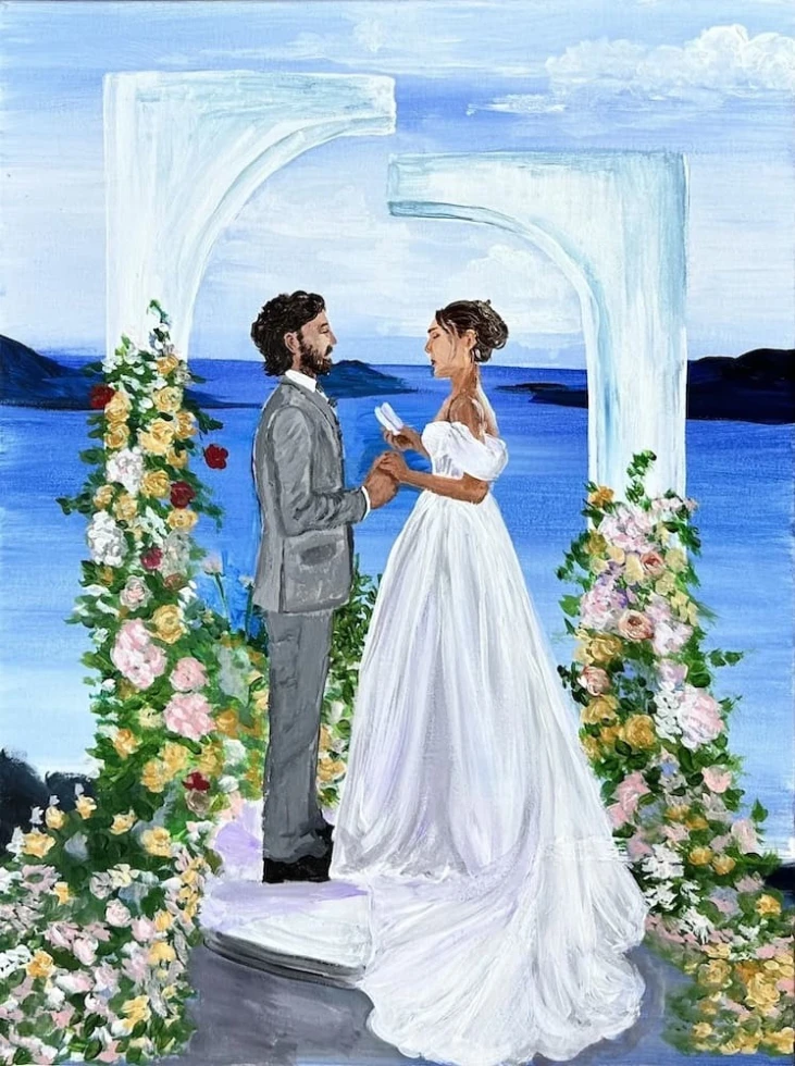 Live Wedding Painter Italy Maria Paola