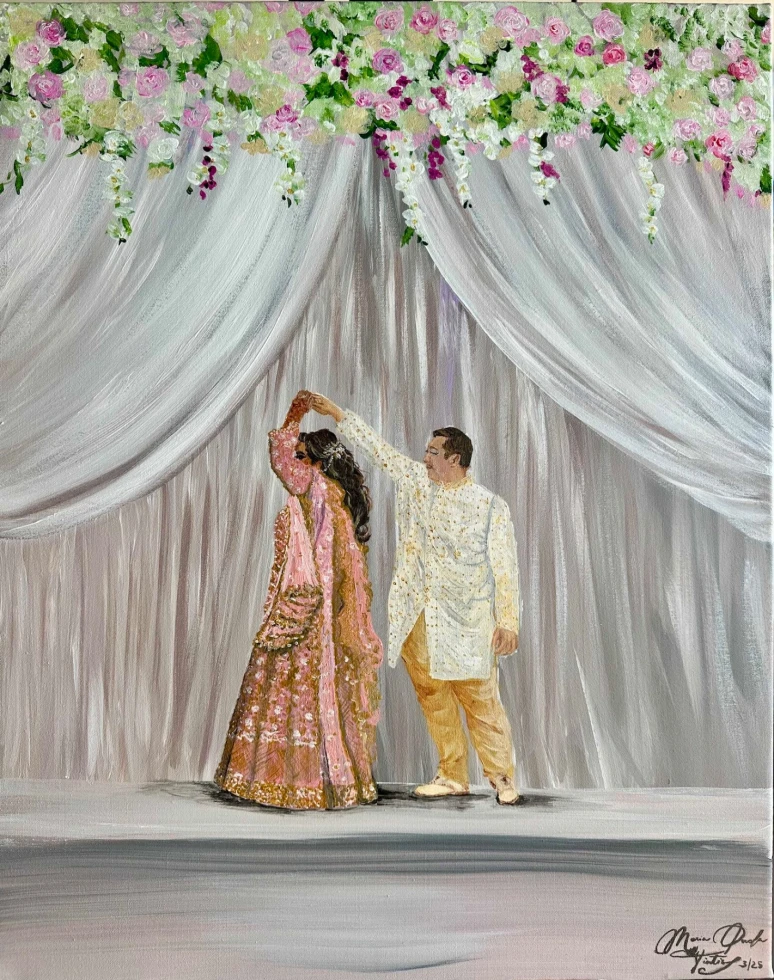 Live Wedding Painter Italy Maria Paola