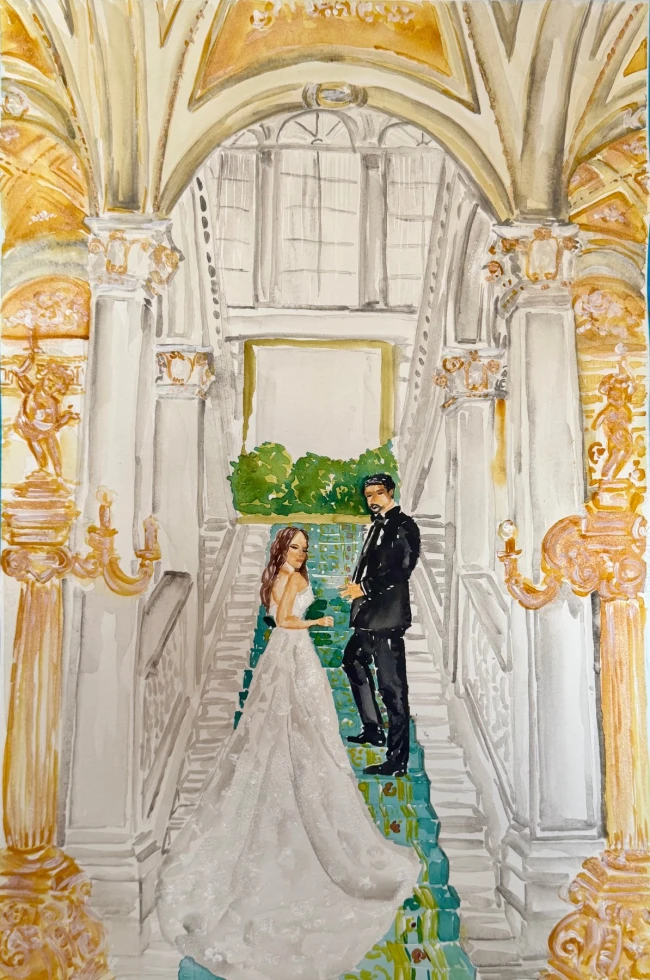 Live Wedding Painter Italy Maria Paola