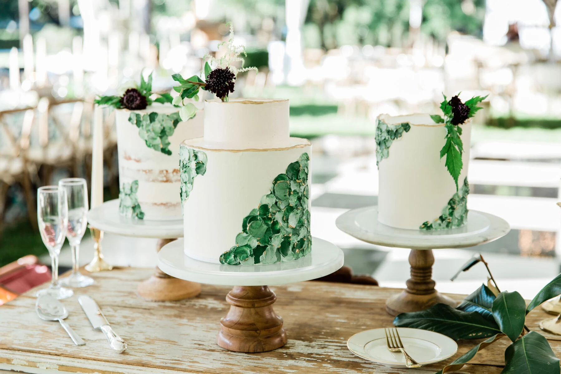 Wedding cake bakery: white small tiered cake. 