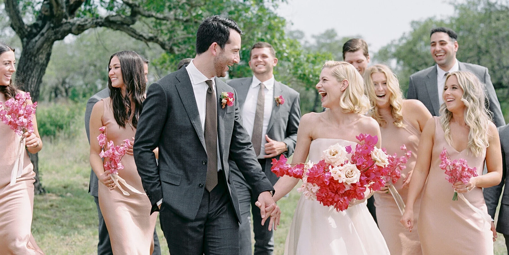 Pink wedding details: See more of Brittany and Daniel's modern wedding details