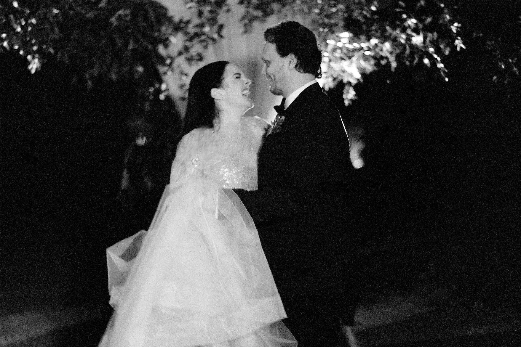 Wedding details: a bride and groom during their first dance